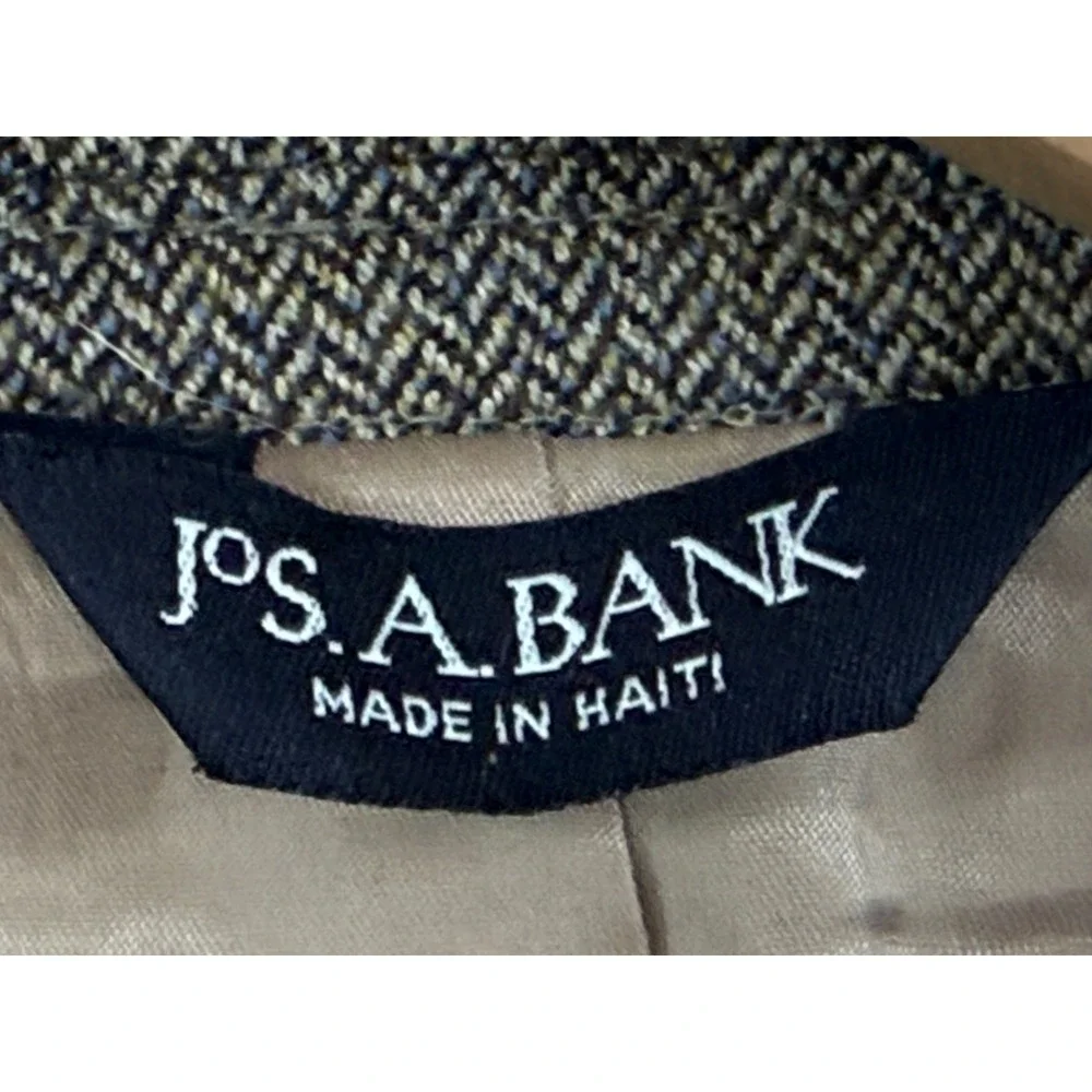 Jos. A Bank Brown‎ Tweed Blazer 40R Wool Herringbone Sport Coat Jacket Classic